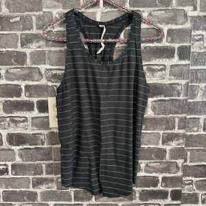Lululemon tank top dark gray white stripe shirt